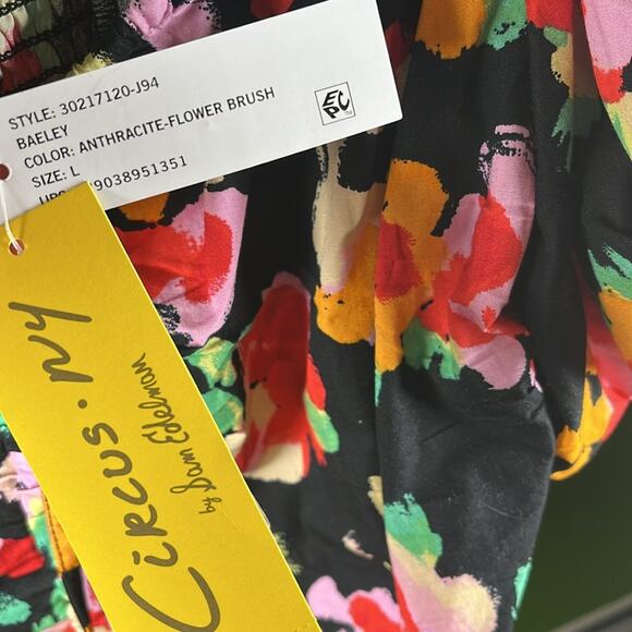 Circus NY by Sam Edelman Baeley Floral Print Short Puff Sleeve Top Size L - Picture 4 of 4